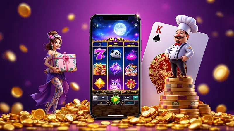 Antarmuka permainan slot pada perangkat mobile