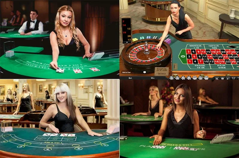 Suasana meja baccarat kasino live pada perangkat mobile
